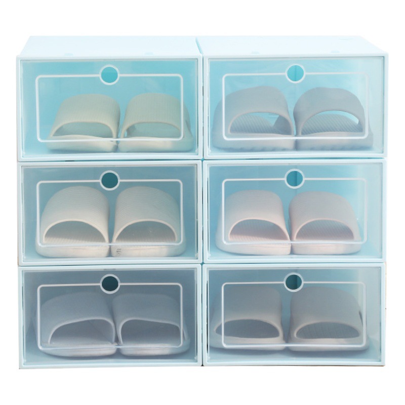 Caja de zapatos apilable transparente — diseño abatible antipolvo, organizador plástico para dormitorio o hogar, venta al por mayor