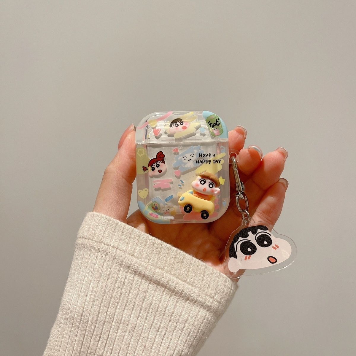 Cartoon crayons japoneses pequeños nuevos para Apple Airpod 4 auriculares caso de protección pro3 caso de protección