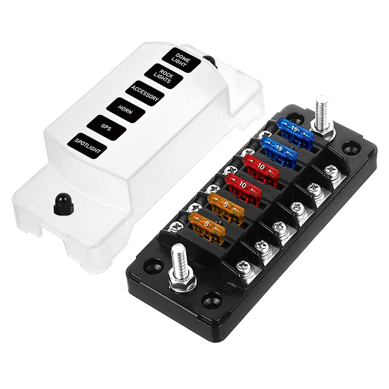 长款6路独立正负极保险盒 多进多出保险丝盒 汽车多位保险丝盒 MP