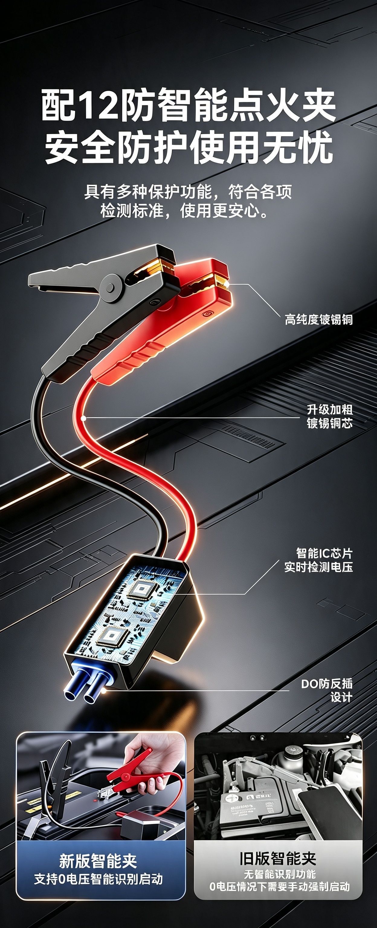 Car emergency starting power supply, vehicle-mounted air pump, battery jump starter, large-capacity tire inflator, fully certified for cross-border use