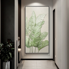 緑の植物と花の玄関ホール装飾絵画テクスチャ廊下通路吊り絵画北欧スタイルの玄関ホール壁掛け絵画