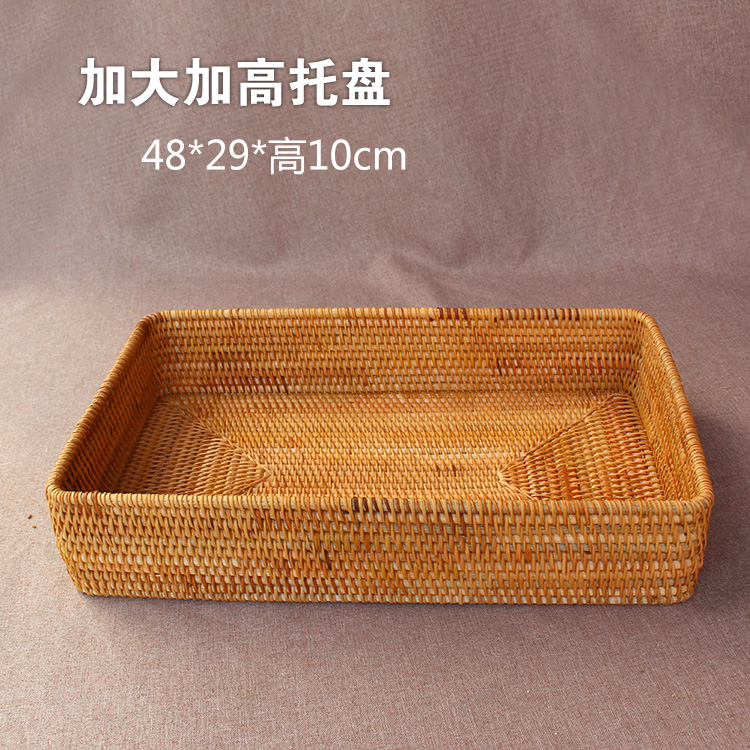 Mesa de té de caña casera creativa de frutas pan cesta de frutas portátil bandeja de hotel toalla cesta de almacenamiento