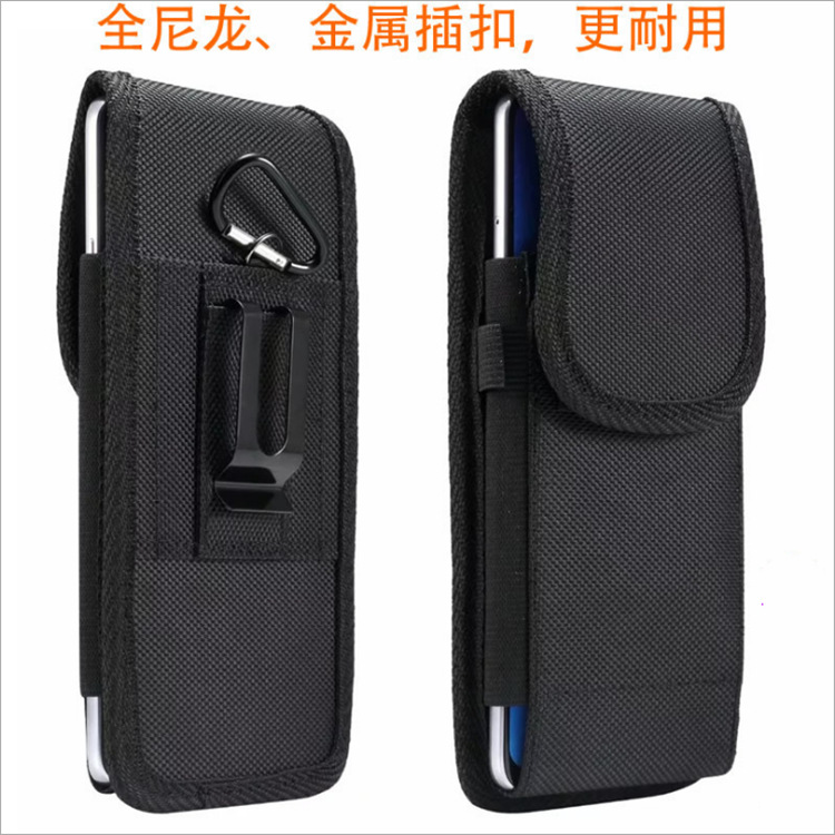 Oxford tela de la cintura-colgando bolsa de teléfono móvil de mediana edad y ancianos usan cinturón de la cintura bolsa de cuero vertical de los hombres bolsa de cintura Velcro nylon