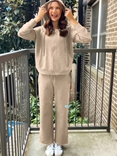 2Pcs Women Outfits Sweatsuits 2025 Spring Fashion Zip up Cross-Border
