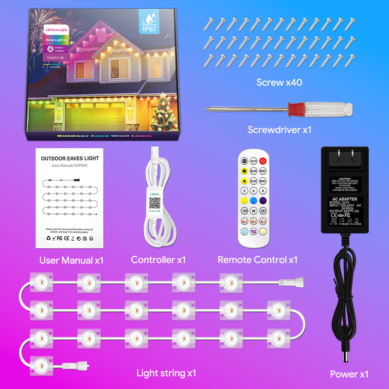 幻彩屋檐灯蓝牙屋檐灯LED氛围灯圣诞灯串户外防水灯串跨境新品|undefined