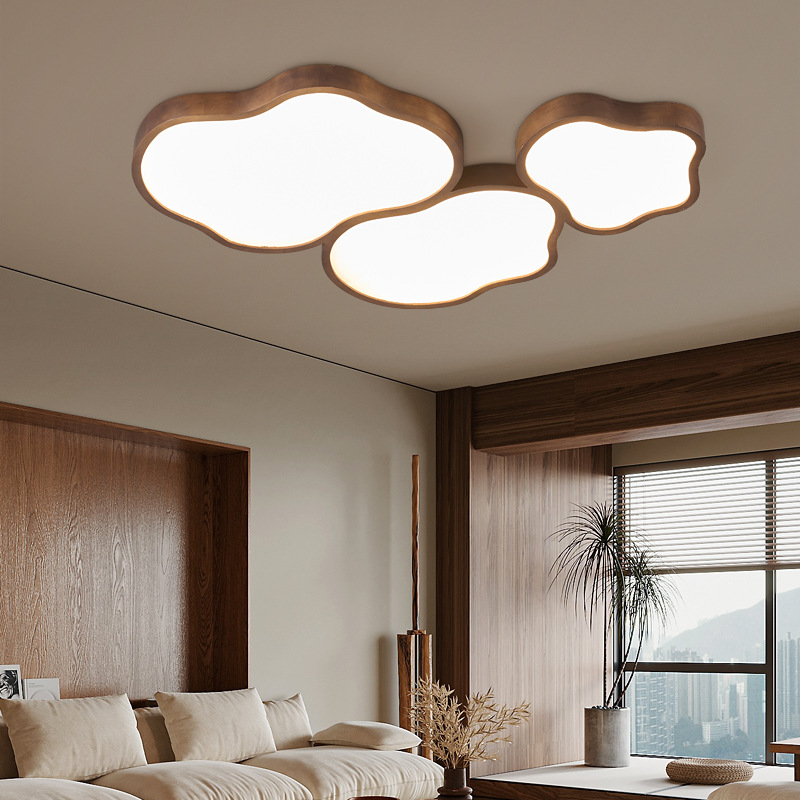 Lámpara de techo de sala de estar de estilo antiguo, protección ocular de dormitorio de espectro completo, lámpara de habitación de niños, nube de nogal, nueva lámpara de salón chino