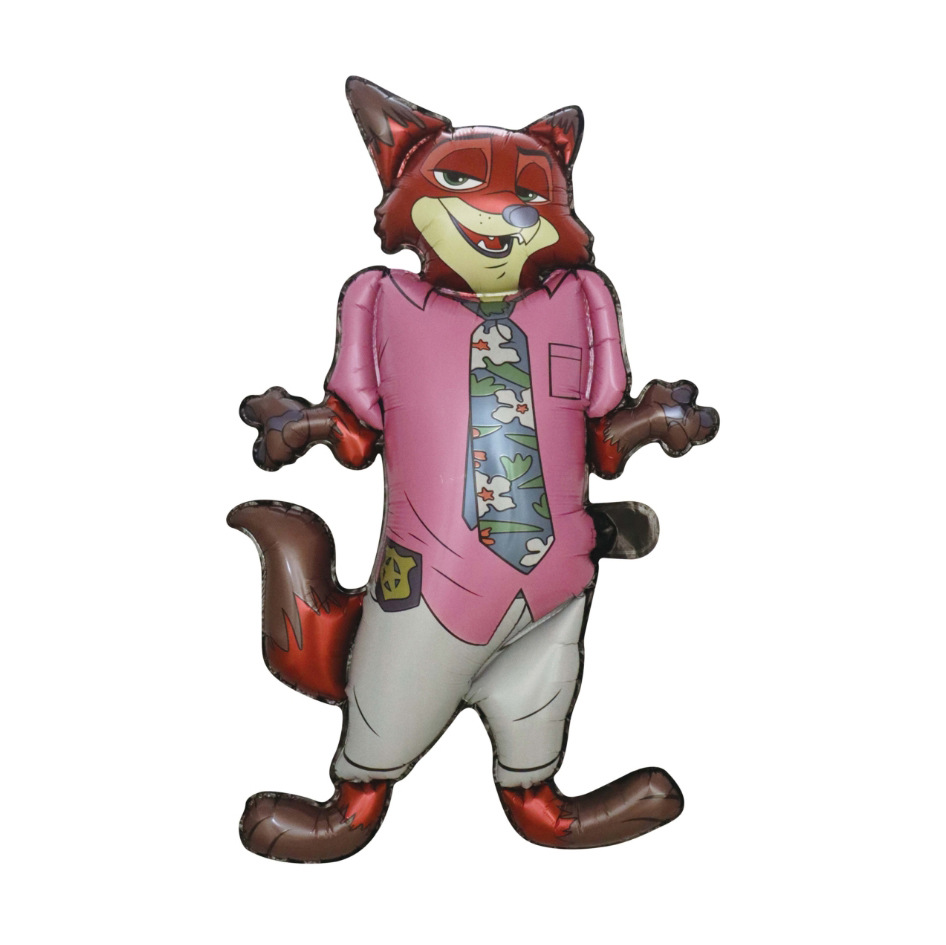 Nuevo agente de policía de película de aluminio auténtico Mad Animal City decoración de la escena de la atmósfera de la fiesta de cumpleaños de los niños Zhu