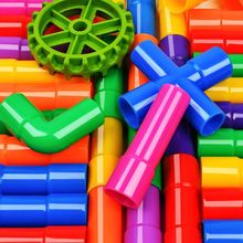新款水管道积木拼装儿童玩具幼儿园小孩宝宝智力开发手工制作跨境