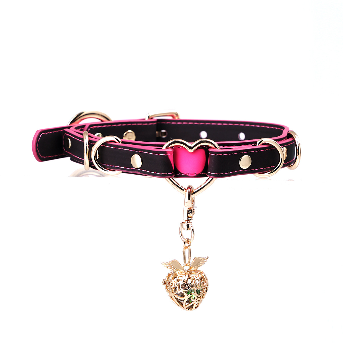 온도에 따라 변하는 장미빛 핑크 방울 목걸이