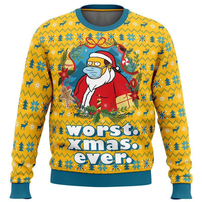 2025 Cross-Border Simpsons Christmas Carnival 3D Printed New Fashion Casual Style Round Neck Sweatshirt