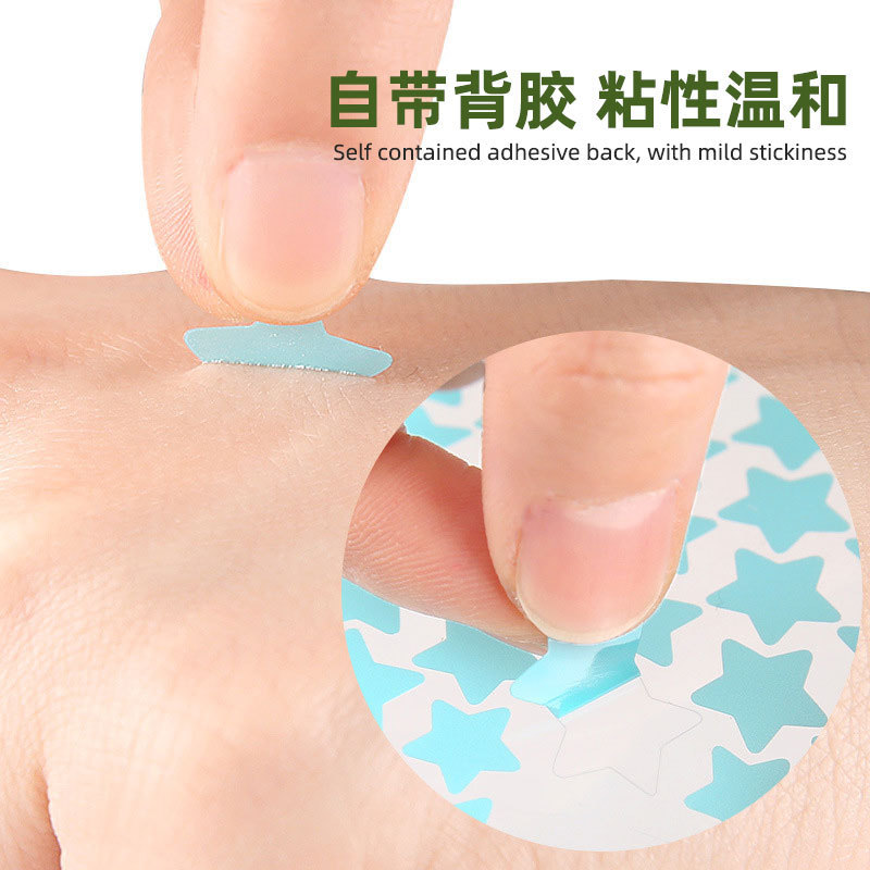 Cross-border wholesale colored star pimple patches acne concealer pus-absorbing portable spot cover invisible blemish stickers independently packaged