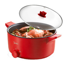美的MC-DY30E101R电火锅电热锅不粘电炒锅5L大容量加深火锅