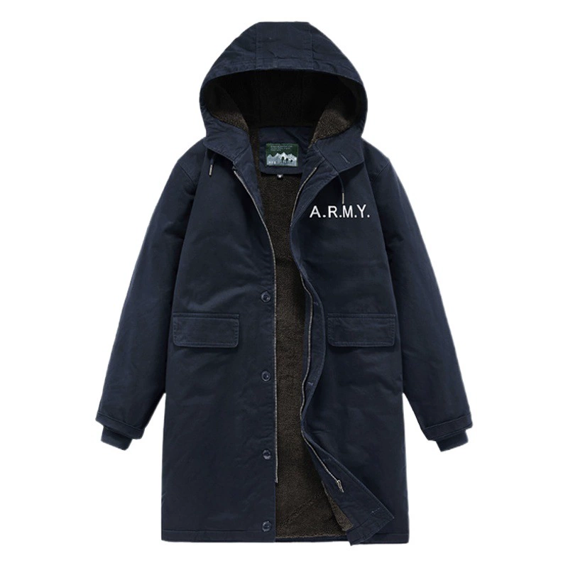 Зимняя винтажная стеганая куртка-горошек средней длины N1, модный стеганый Мужской плащ из овчины с капюшоном