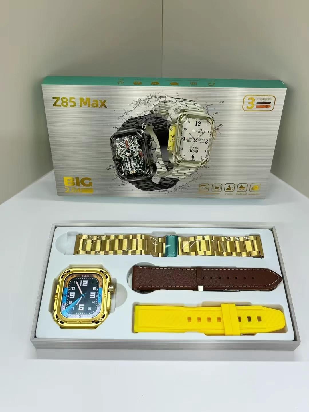 Reloj inteligente Z85 Max con llamadas Bluetooth, pantalla de 2.01 pulgadas, monitor de frecuencia cardíaca y oxígeno en sangre, resistente a tres elementos (agua, polvo y golpes) para exteriores + notificaciones push.