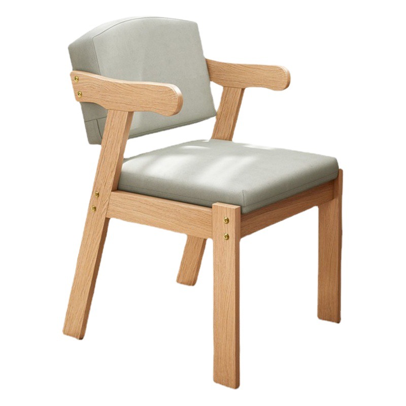 Silla de madera maciza larga sentada cómodo respaldo hogar ergonómico Oficina estudio escritorio silla de estudio silla de la computadora