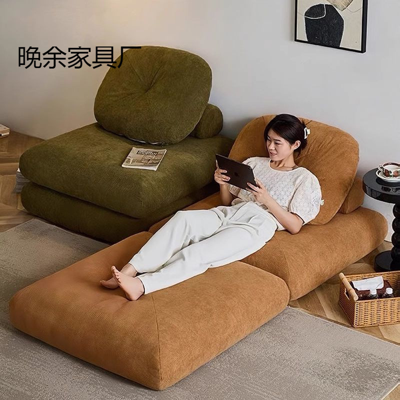 Mochi Sofa Single Sofa Bed Small Apartment Living Room Foldableing Removable and Washable Tatami Dual-Purpose Cream Tofu Block Lazy Person
