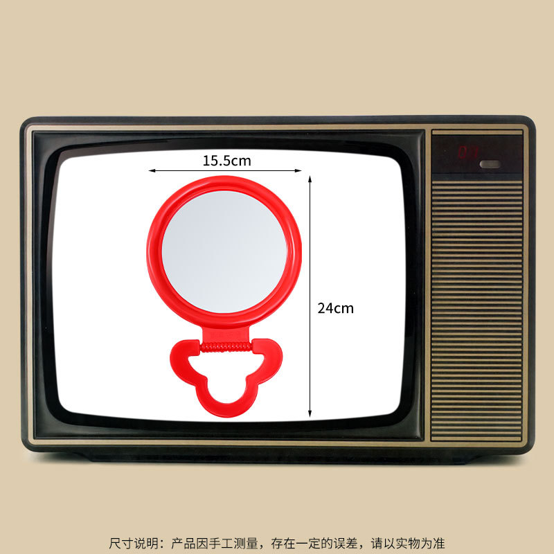 Espejo antiguo de pared espejo de maquillaje dormitorio espejo de escritorio casamiento de novia roja espejo colgante gran mano unilateral