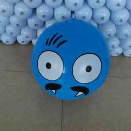 现货50cmPVC充气沙滩球广告笑脸球卡通玩具球大号印刷充气六片球