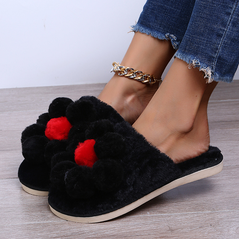 Cotton Thick-Bottomed Flowers Plush Slipper NSKJX104843