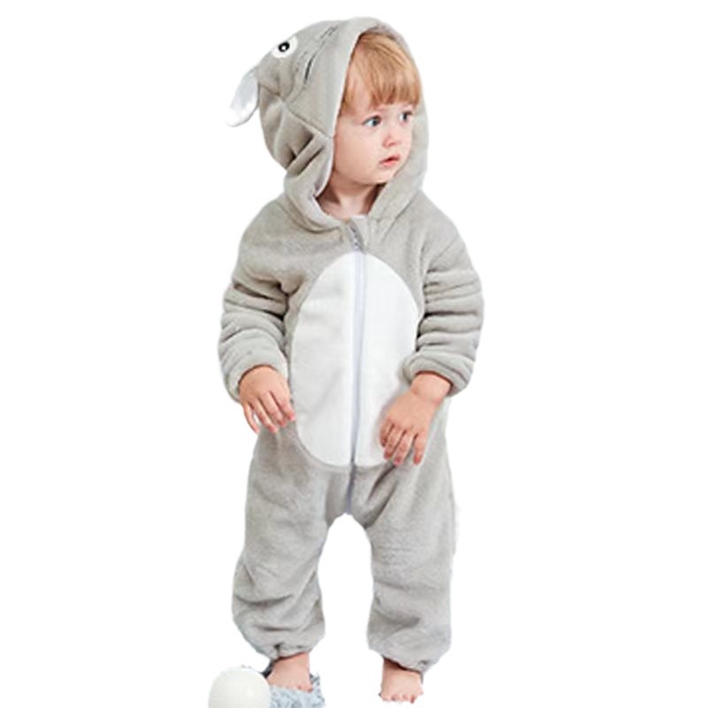 Baby and Toddler Climbing Clothes Home Clothes Children's Cartoon Cross-border Cute Jumpsuit Autumn and Winter Flannel Harper Jumpsuit One-piece Pajamas