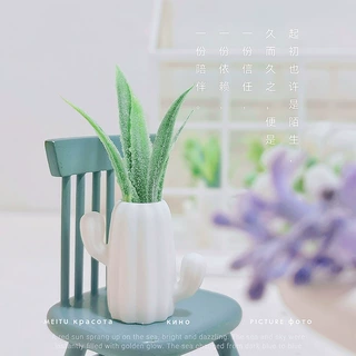 娃娃屋配件模型微缩小清新植物迷你绿植仙人掌造型盆栽摆设K525
