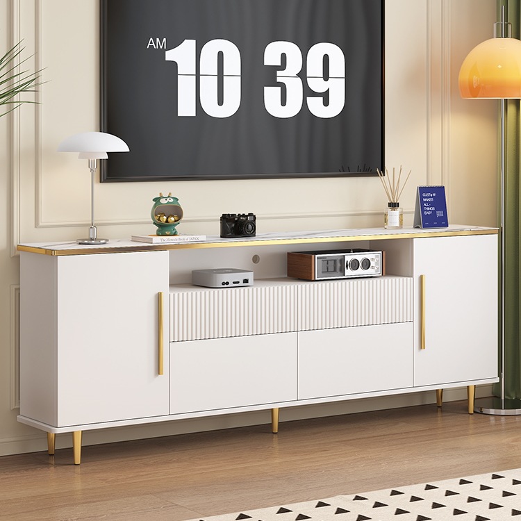 Solid Wood Tv Cabinet Coffee Table Combination Heightened Tv Cabinet Living Room Bedroom Small Apartment Accessible Luxury Simple Film and Television W&