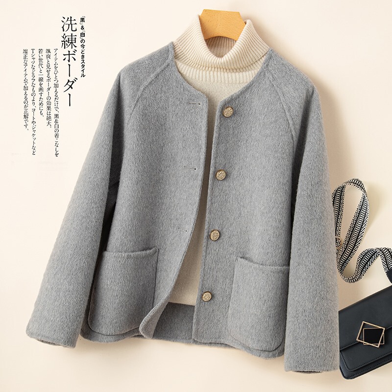 Autumn and Winter new double-sided cashmere coat women's short loose high-end small Korean style Chanel style woolen coat
