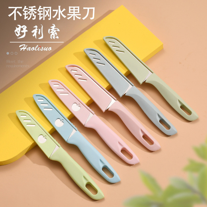 Cuchillo de frutas multifuncional de acero inoxidable cuchillo portátil de corte de frutas cuchillo de corte de verduras