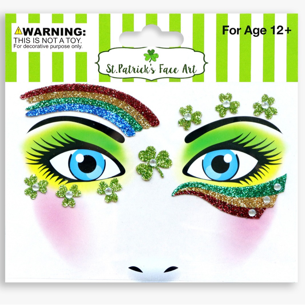 祝日のパーティーの舞台の化粧は顔を貼って化粧のシールを貼ります。