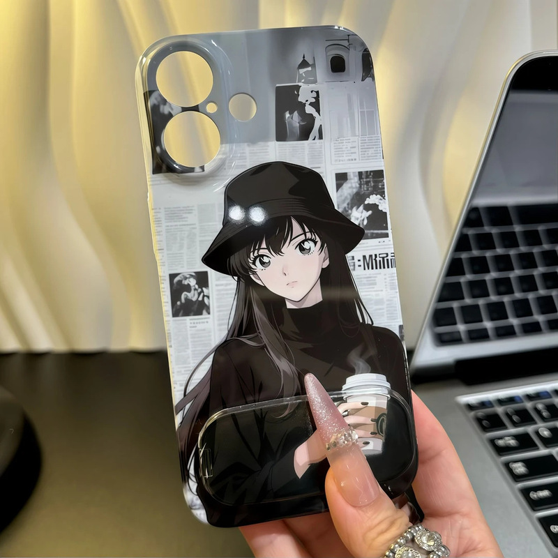 报纸新一小兰支架适用iPhone16pro手机壳苹果15/14菲林13镜子12硬|undefined