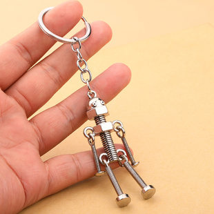 (Wholesale), retro robot handmade, keychain, movable pendant, DIY