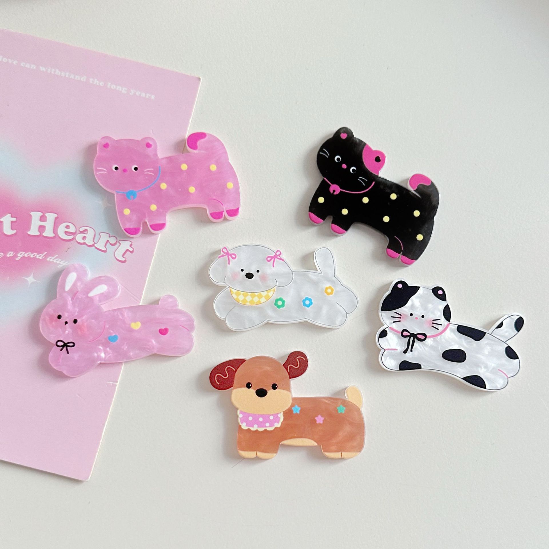 그림 재미있는 달콤한 새끼 고양이 아크릴 액세서리 DIY 수제 휴대 전화 쉘 소재 가방 만화 패치 신발 꽃