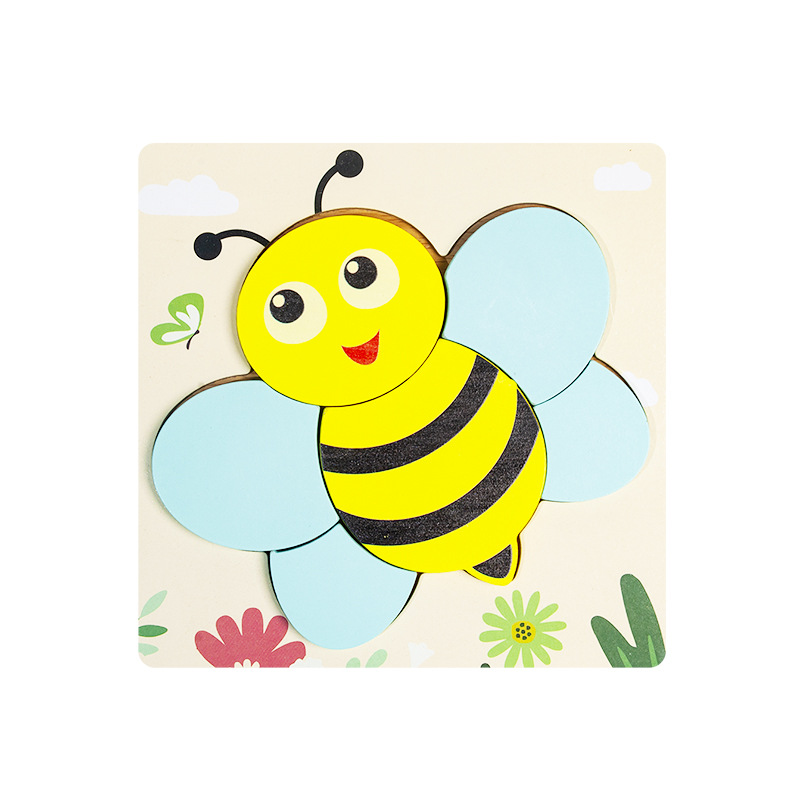 Nuevos productos transfronterizos, rompecabezas para bebés y niños pequeños, bloques de construcción de educación temprana, juguetes, rompecabezas 3D de madera, rompecabezas de dibujos animados de animales engrosados image 23
