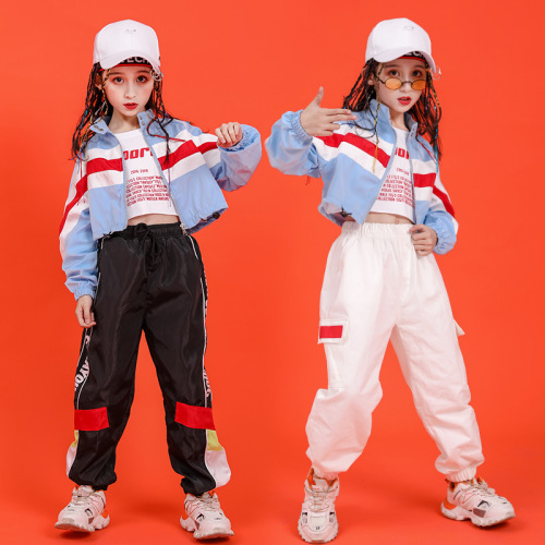 Girls kids jazz street Hiphop dance tide suit children rapper singers gogo dancers dance shows outfits for children girls hip-hop costumes