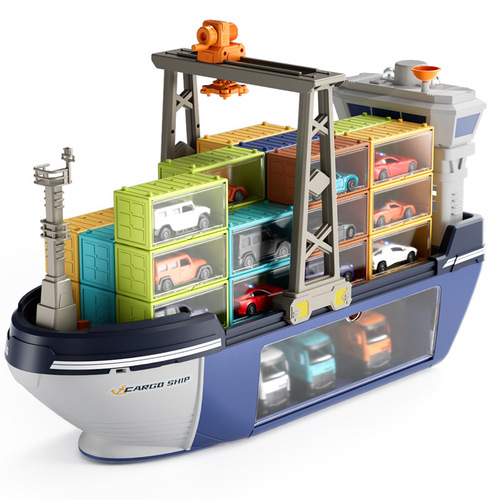 Super Large Children's Toy Cargo Ship Truck Container Small Car Set Birthday Gift for Boys 3-6 Years Old