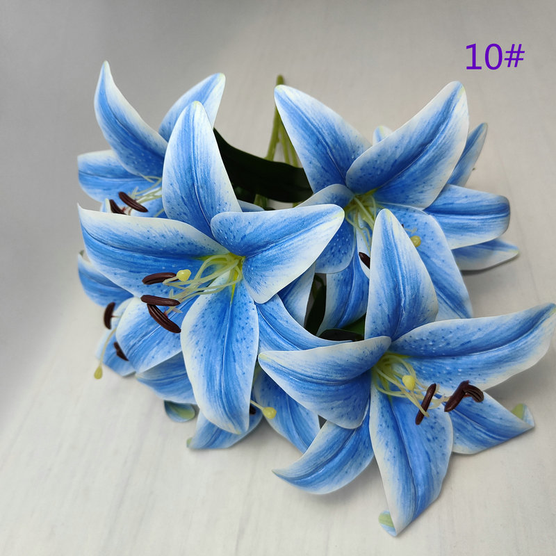 3D, 7 ramos de flores de lirio; decoración para pasillo de boda; pared floral; decoración de interiores; flores artificiales para fotografía; decoración de la habitación nupcial