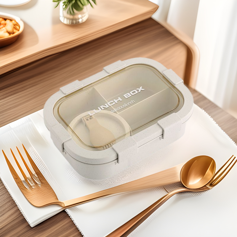 サラリーマンランチ弁当箱スープ碗食器野食箱アニメ学生分格弁当箱は電子レンジで温めることができます。