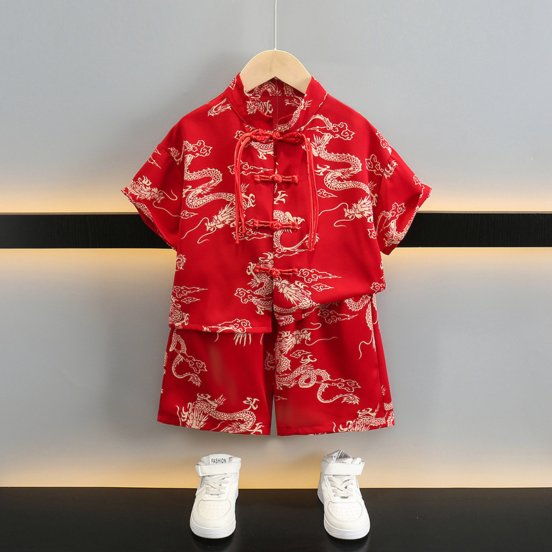 Children's Clothing Boys' Hanfu Children's Summer Clothes suit Baby Summer New Chinese Style National Style Tang Clothes One Year Old Dress