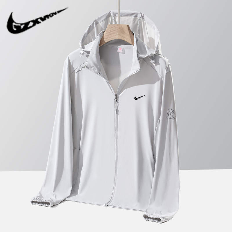 Cross-Border Ice Silk Sun Protection Clothing for Men and Women, New Summer Style, Cool Skin-Friendly Clothing, Breathable Ultra-Thin Sun Protection Clothing, Hooded Jacket