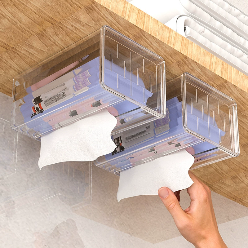 Легкий роскошный ящик для хранения салфеток с переливом Настенный ящик для хранения мочалок для унитаза Бумажная коробка для ванной без перфорации