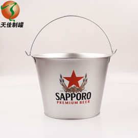 定制加厚磨砂马口铁冰桶双耳手提啤酒桶批发大号镀锌铁桶