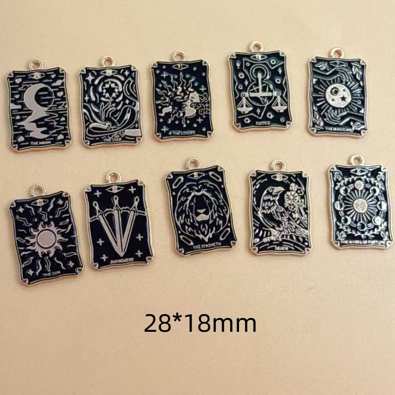 国境を越えた売れ筋のヨーロッパとアメリカのレトロなダークタロット DIY ジュエリーアクセサリーチャームペンダントネックレスイヤリングキーホルダー|undefined