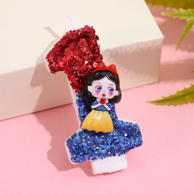 Amazon 白雪姫デジタルキャンドル青と白のカラーマッチング誕生日ケーキキャンドルクリエイティブ超光沢のあるキャンドル|undefined