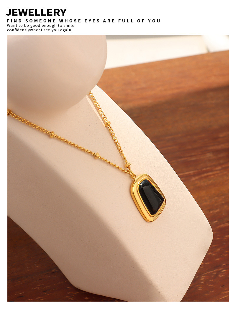 French Style Geometric Titanium Steel opal Earrings Necklace