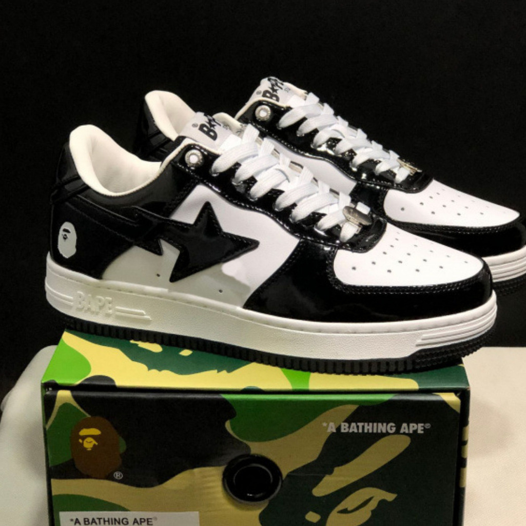 Pure original BAPEGOOSE ASK8 camouflage suede street style low-top casual shoes for couples