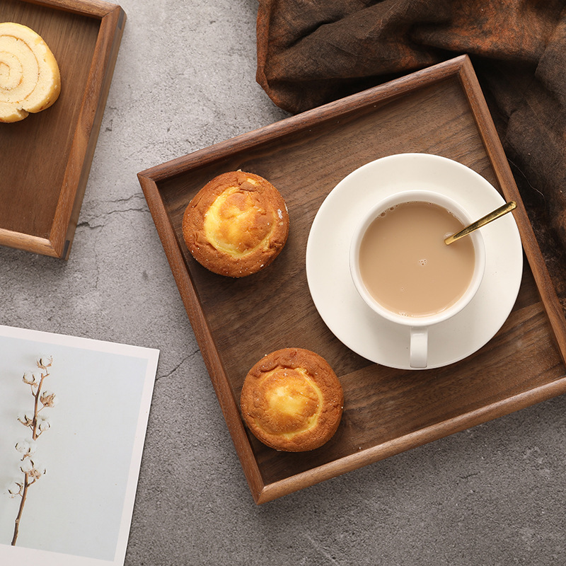 木质实用托盘复古多功能果盘茶盘下午茶收纳托盘零食干果收纳木盘