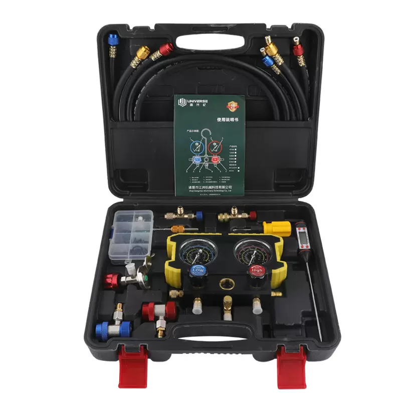 汽车空调加氟表雪种压力表R134a冷媒双表阀空调维修工具设备家用