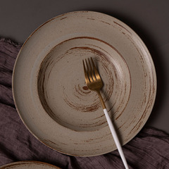 景德鎮陶瓷西餐盤創意草帽飛碟盤做舊復古餐具意大利麵西式牛排盤