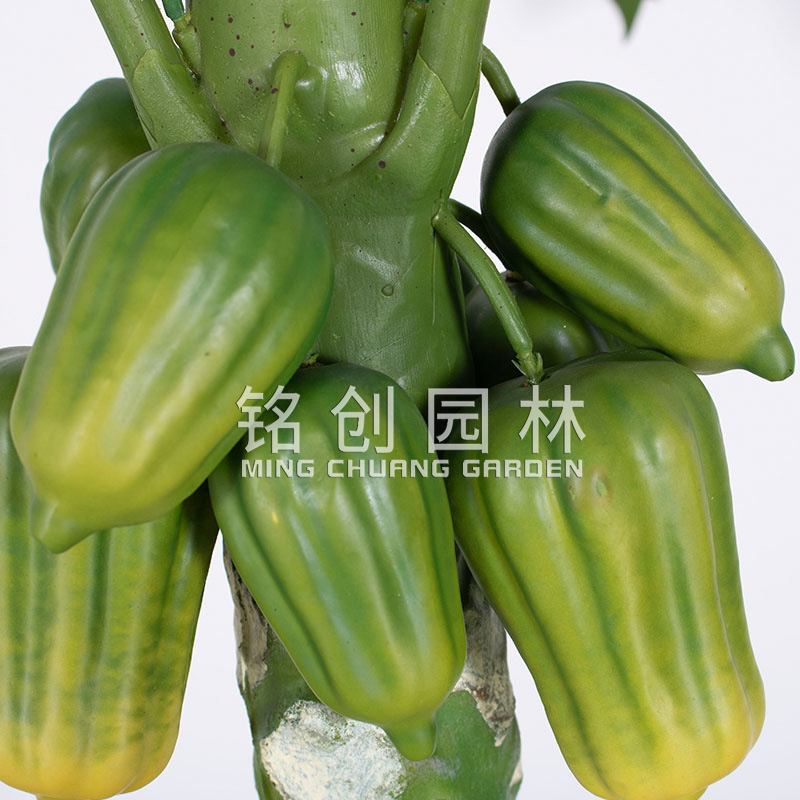 Plantas de simulación, árboles de longevidad, plantas verdes, plantas en macetas de interior, decoración de paisajismo, árboles frutales de simulación a gran escala, árboles de papaya