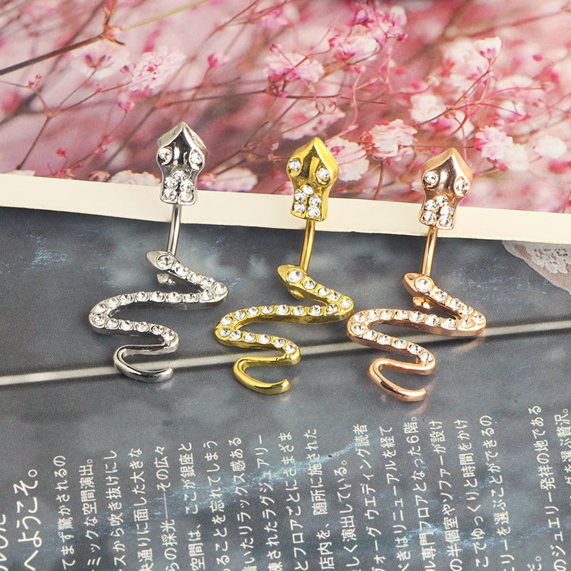 304 Stainless Steel Material Solid Color Pattern 1 Piece Belly Rings Simple Style Classic Style Solid Color 304 Stainless Steel Inlay Zircon Belly Rings